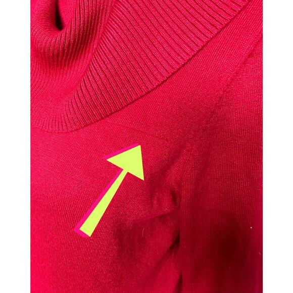 Chico's Red Cowl Neck Long Sleeve Lightweight Sweater 0 Small Minor Flaw - Picture 5 of 8